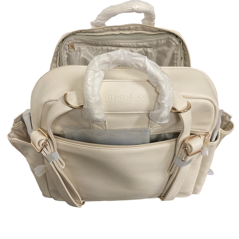 Ayla&Co Diaper Bag Ivory Full Size NIB - Picture 5 of 7